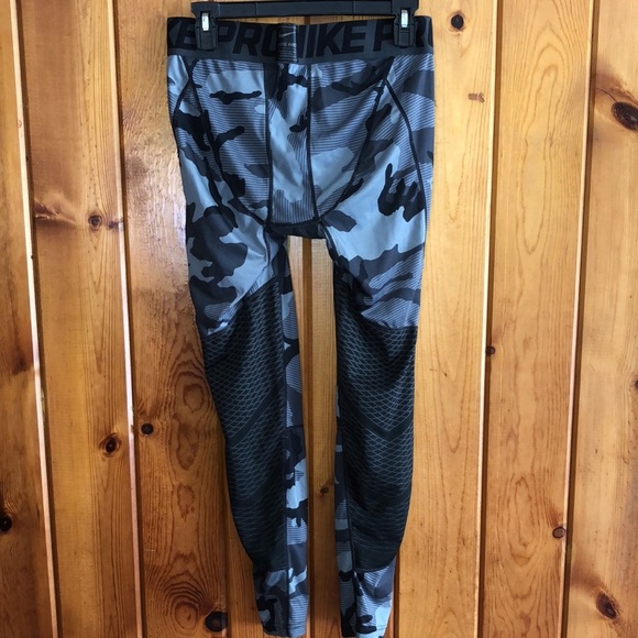 Men’s Nike pro gray Camo leggings training pants sports pants size large workout - Picture 6 of 9